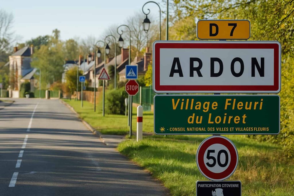 Entrée du village d’Ardon avec son panneau et son cadre verdoyant - vivre à Ardon
