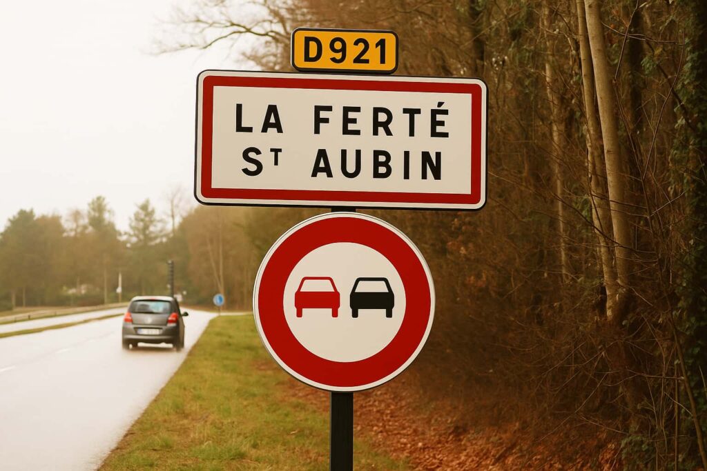 Panneau d’entrée de La Ferté-Saint-Aubin dans le Loiret