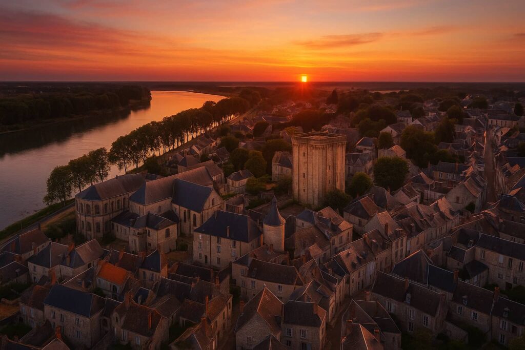 Prix au m2 à Beaugency – centre historique et Loire au coucher de soleil