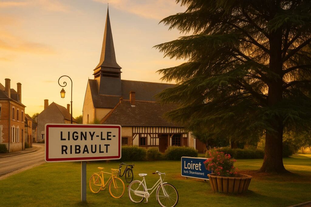 Délais de vente à Ligny-le-Ribault en 2025, panneau d’entrée de village