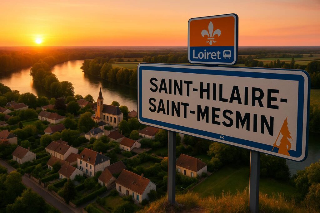 Estimation immobilière à Saint-Hilaire-Saint-Mesmin au coucher du soleil, bord de Loire, Loiret – illustration du prix au m² 2025